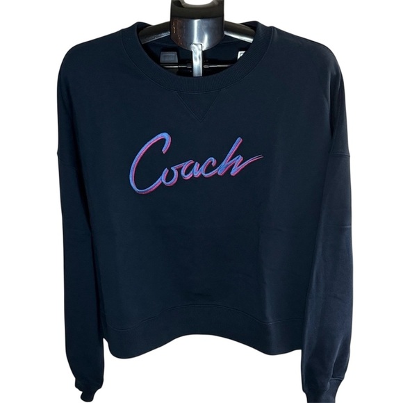 NWOT Coach Basic Blue Women’s Trendy Crewneck Size XXL PTP 30 Oversized Casual - Picture 10 of 10